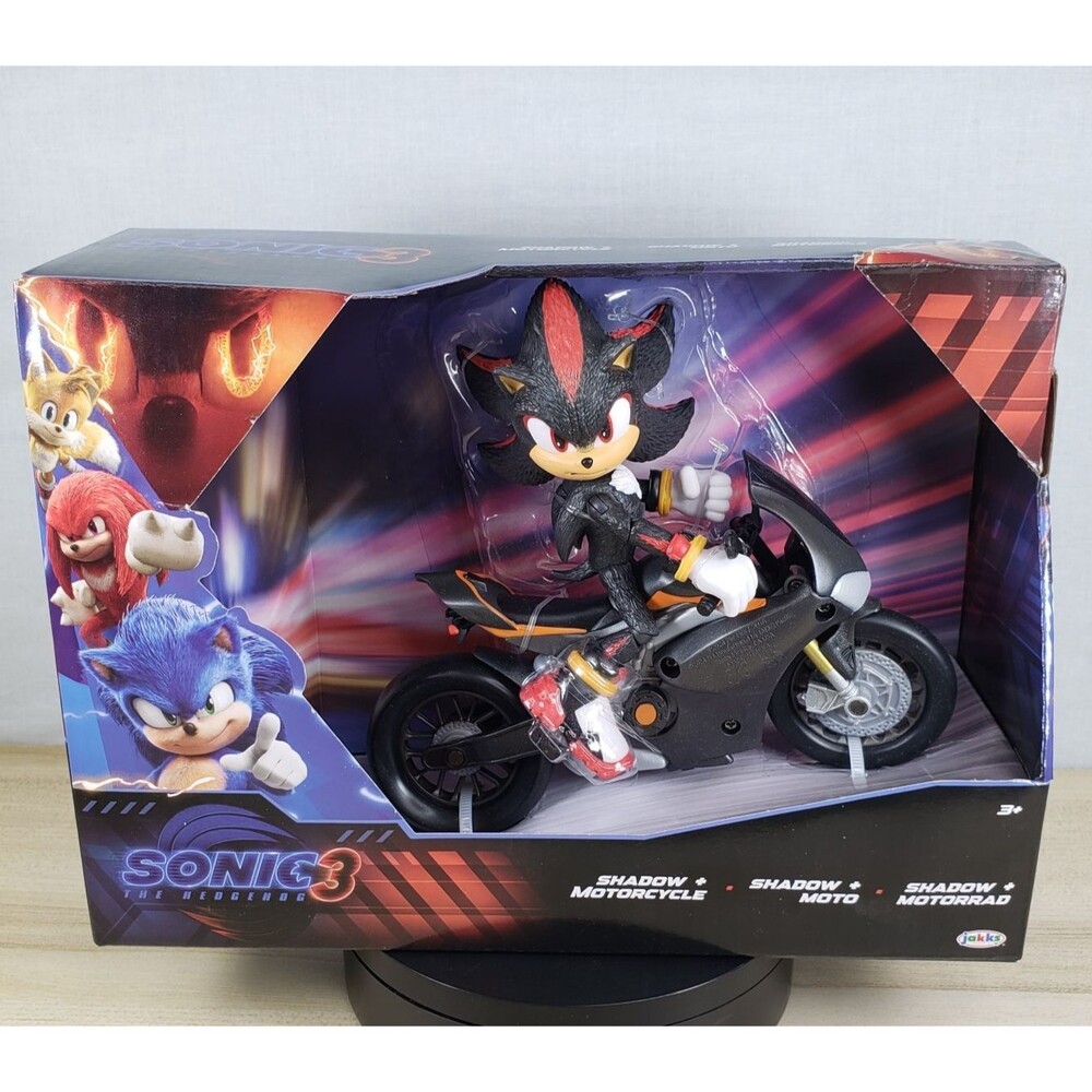 Sonic The Hedgehog 3 Movie Shadow 5" and Motorcycle MOTORRAD Toy JAKKS PACIFIC